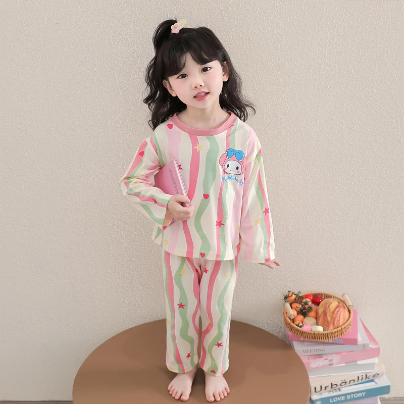 儿童卡通睡衣春秋季A类纯棉洋气1-2-3岁女宝宝小童女孩家居服长袖