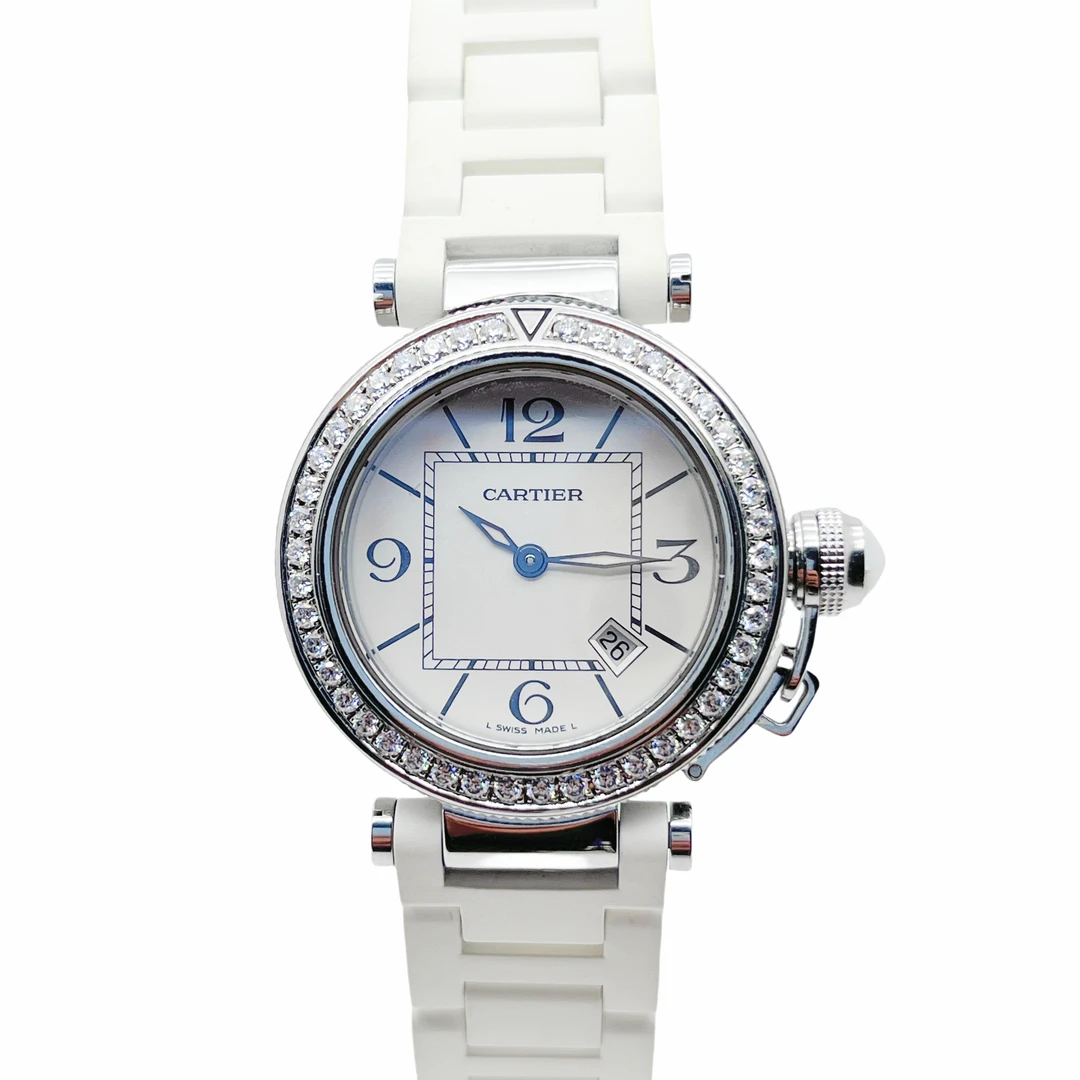 95新 Cartier/卡地亚  90041/女士石英腕表/外圈后镶钻/33盘