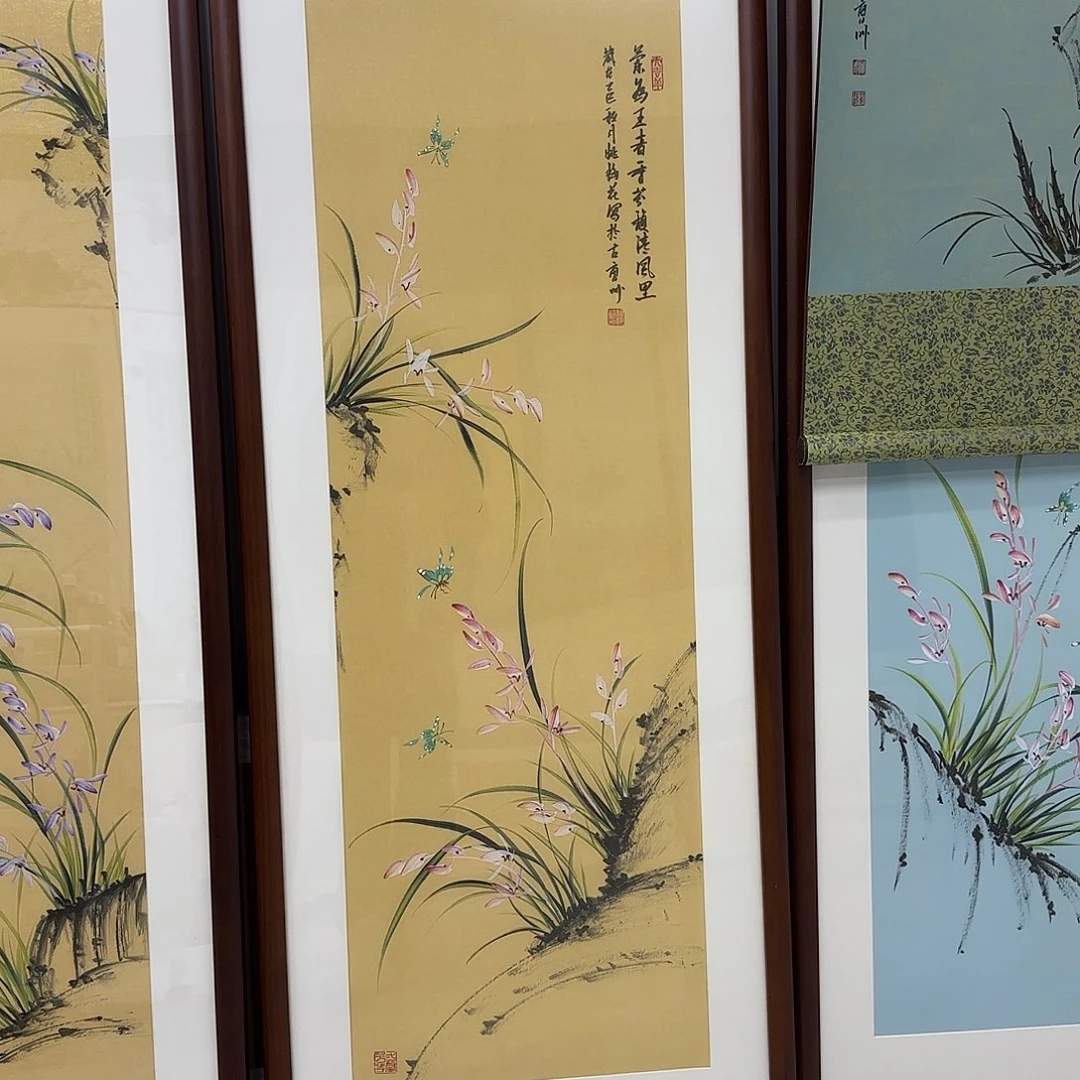 用***6国画国画立体兰花