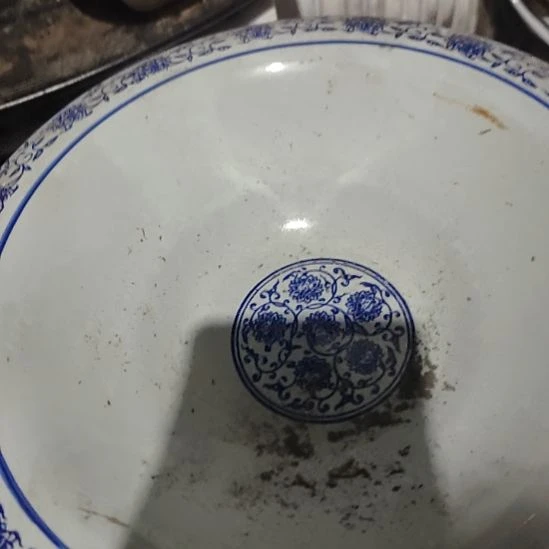 瓷发两个青花汤盘口径26