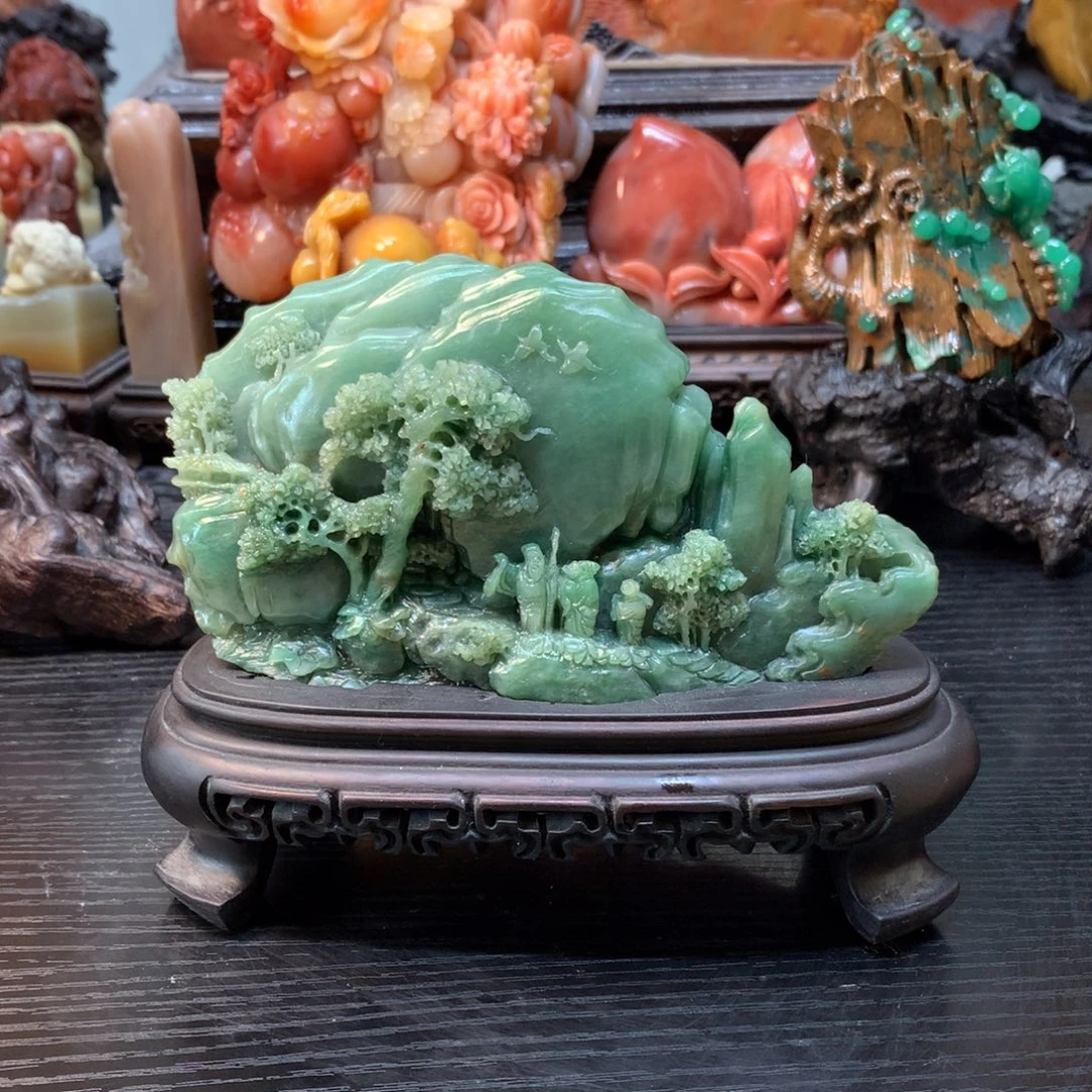 四川石四川绿摆件