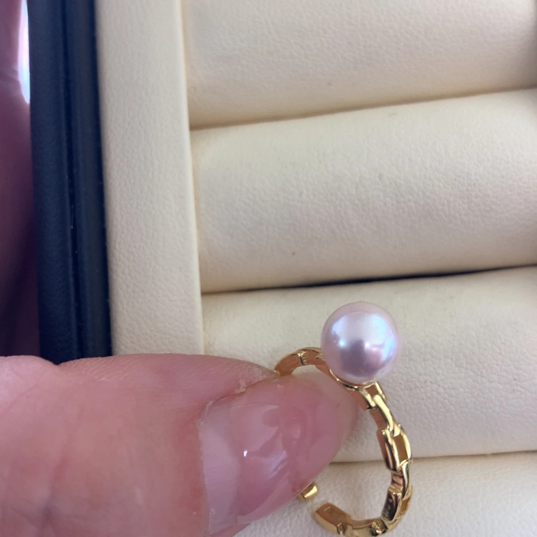 银S925镶嵌海水珍珠戒指