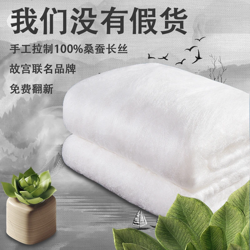 桐乡双宫茧优等品桑蚕丝被长丝春秋子母被冬被喜被家用手工制作