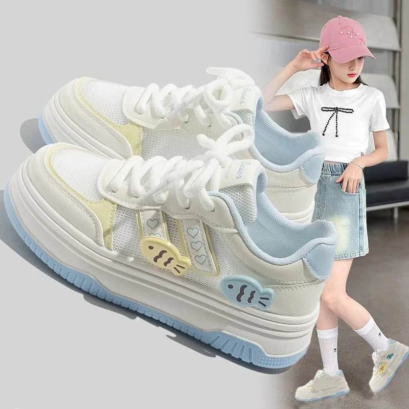 MK&DK女童鞋子秋季板鞋小白鞋新款儿童2025防滑轻便百搭运动鞋