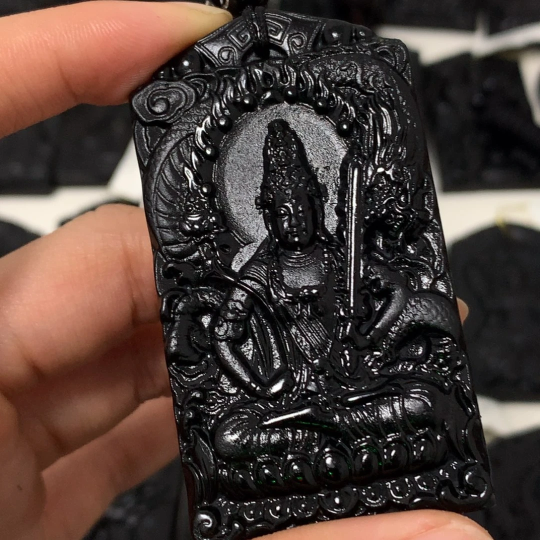 天然缅甸a货钢琴黑挂件