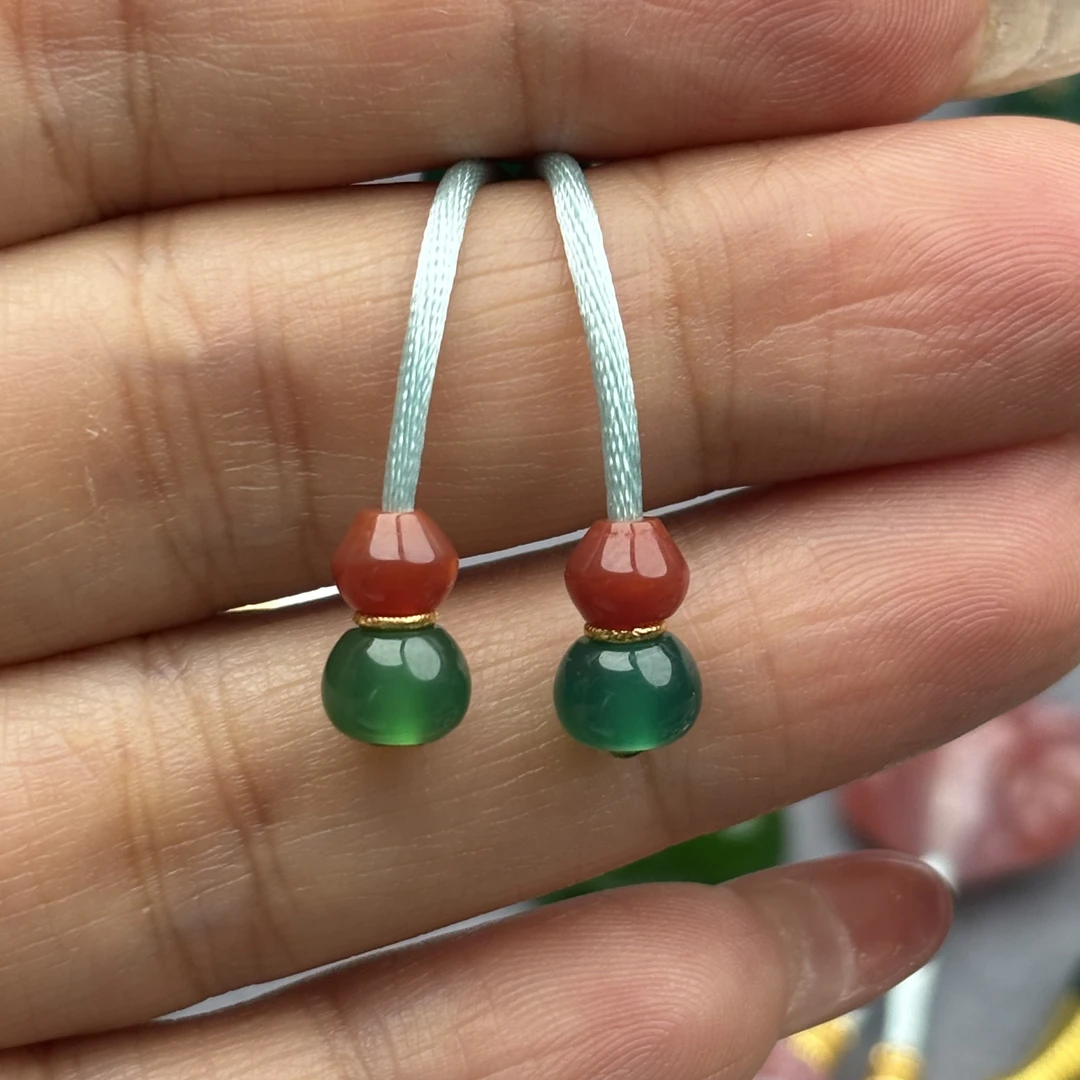 樱桃红翠玛瑙福禄弟子珠百搭款