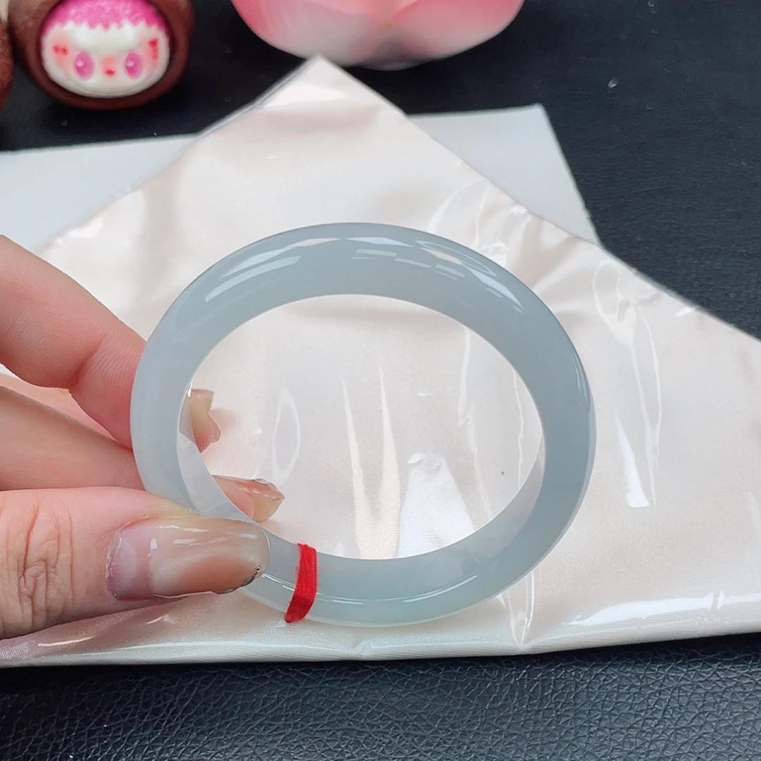 翡翠未镶嵌手镯55正圈晴底果冻胶