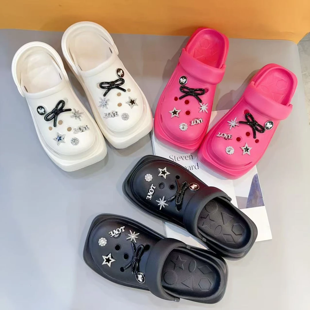 2025年新款防沙滩鞋厚底包头半拖鞋