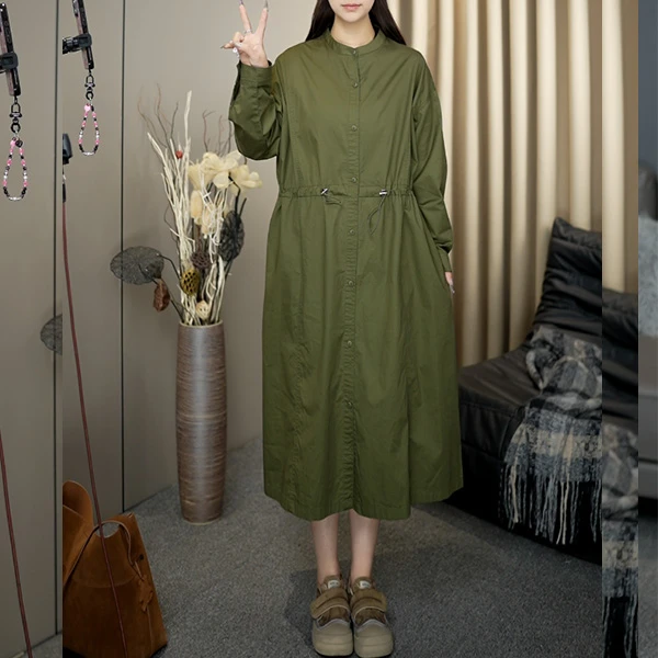 肉肉家 2025早春新款高级显瘦长袖高级百搭连衣裙22677
