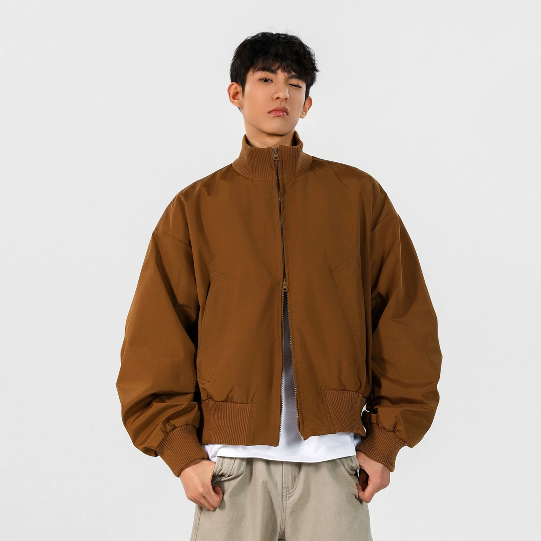 GENIO LAMODE男2025春季新款短款棒球服美式高街立领飞行夹克外套