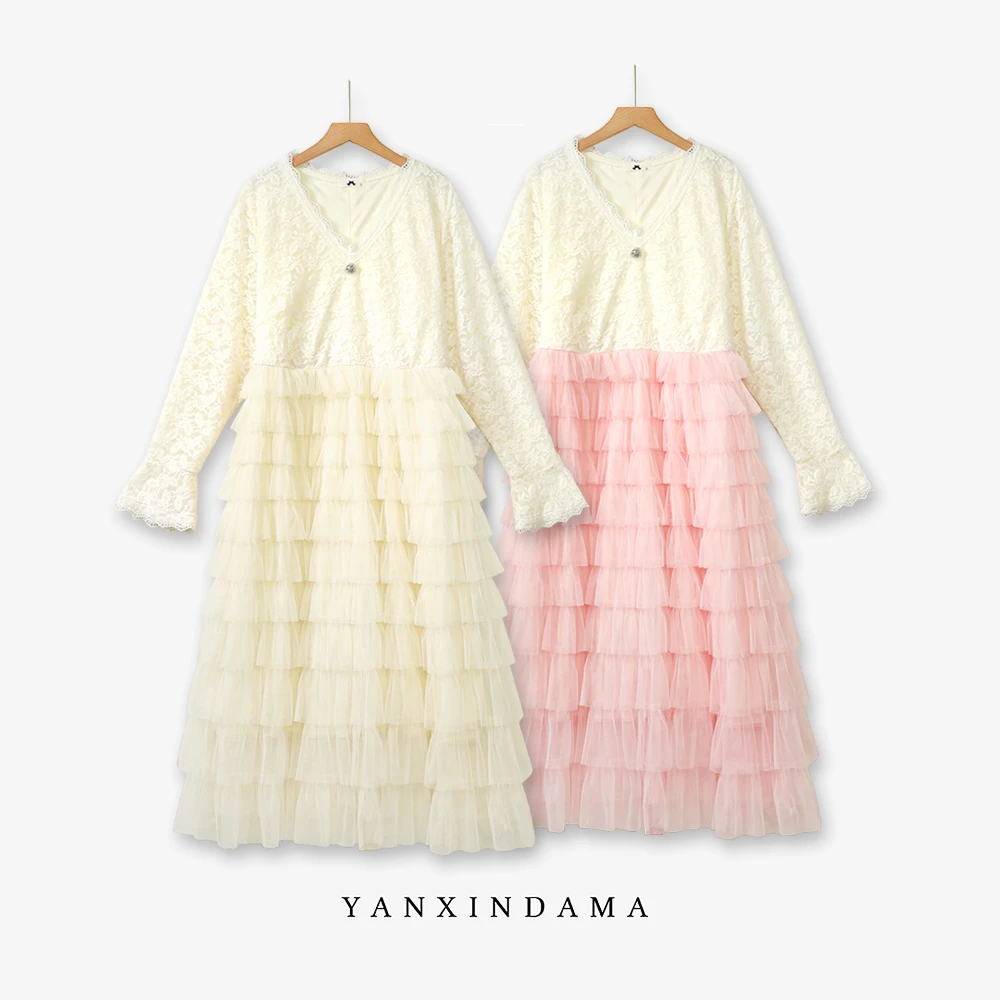 大码女装300斤胖MM时尚设计感公主风清新甜美连衣裙67081