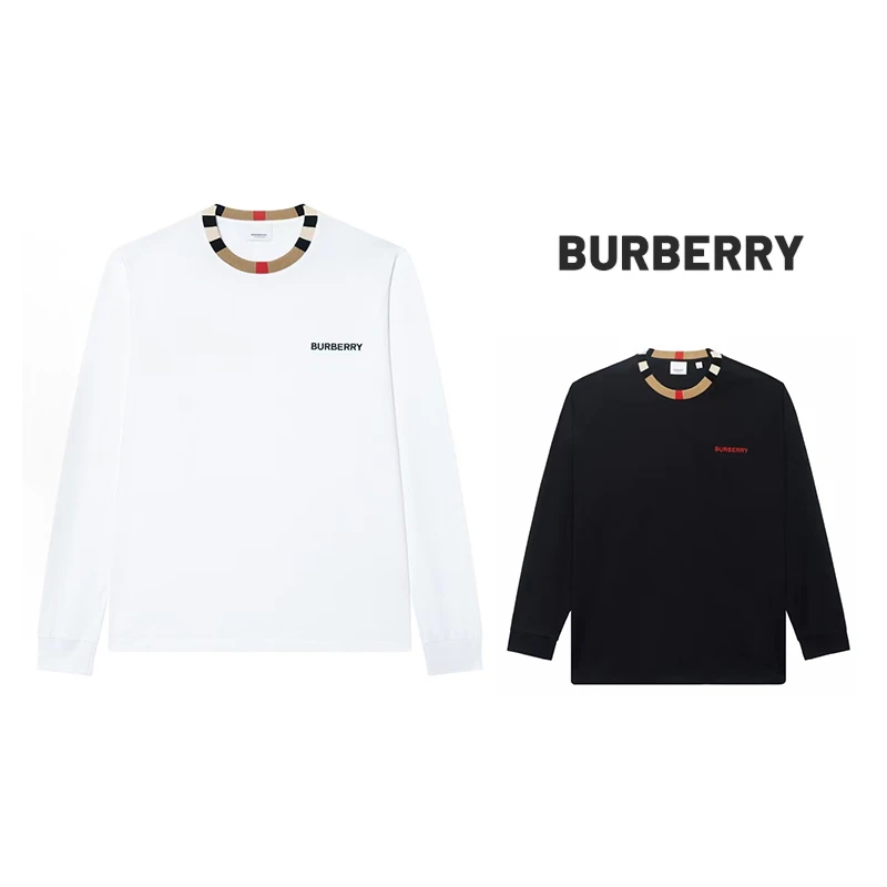 BURBERRY/博柏利字母印花圆领白色长T wyj