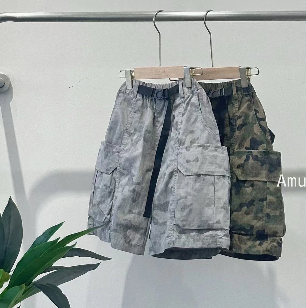 夏季新款工装休闲百搭时尚简单小众短裤宽松迷彩短裤