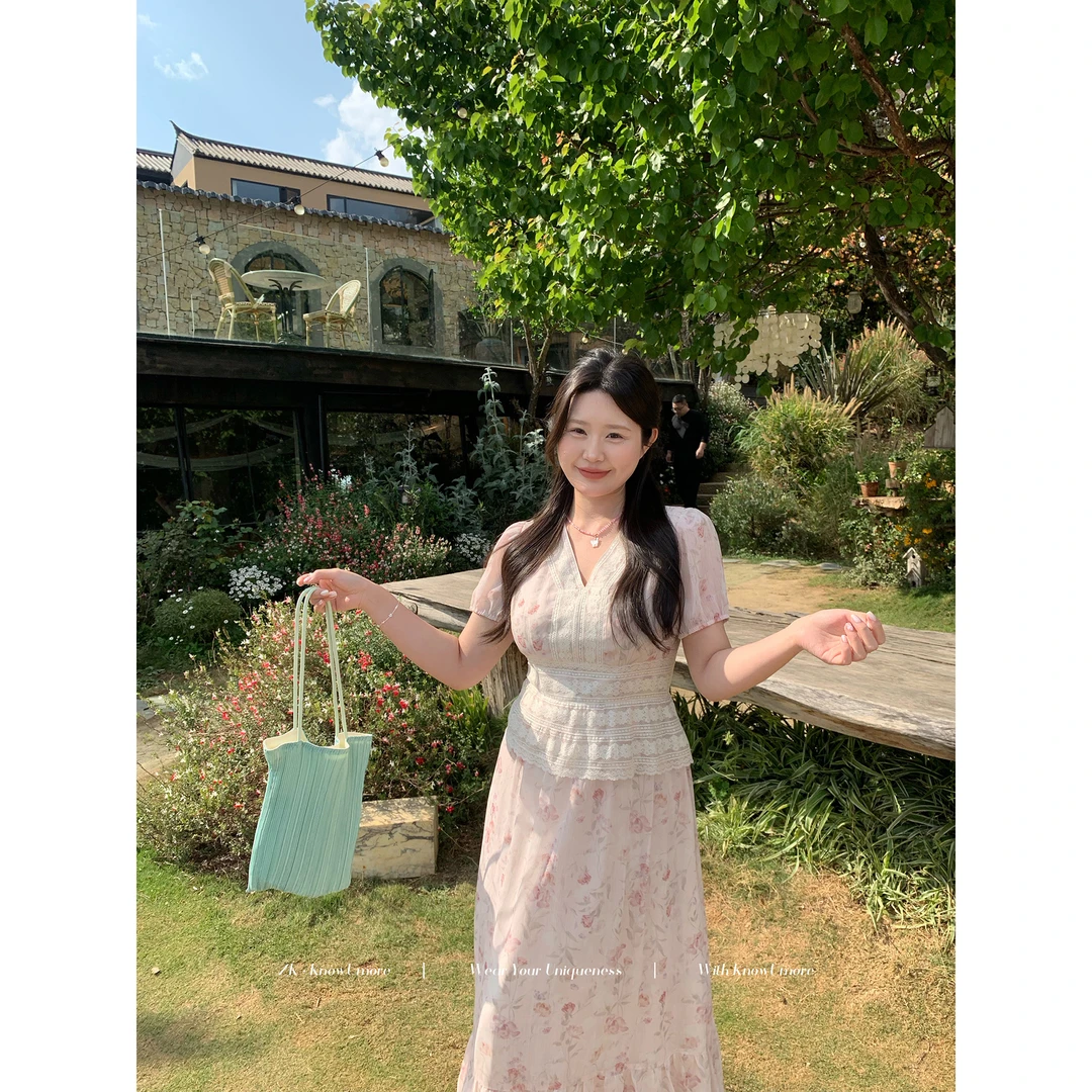 知葵微胖定制【仲夏假期】初夏连衣裙法式重工裙子12251L6885