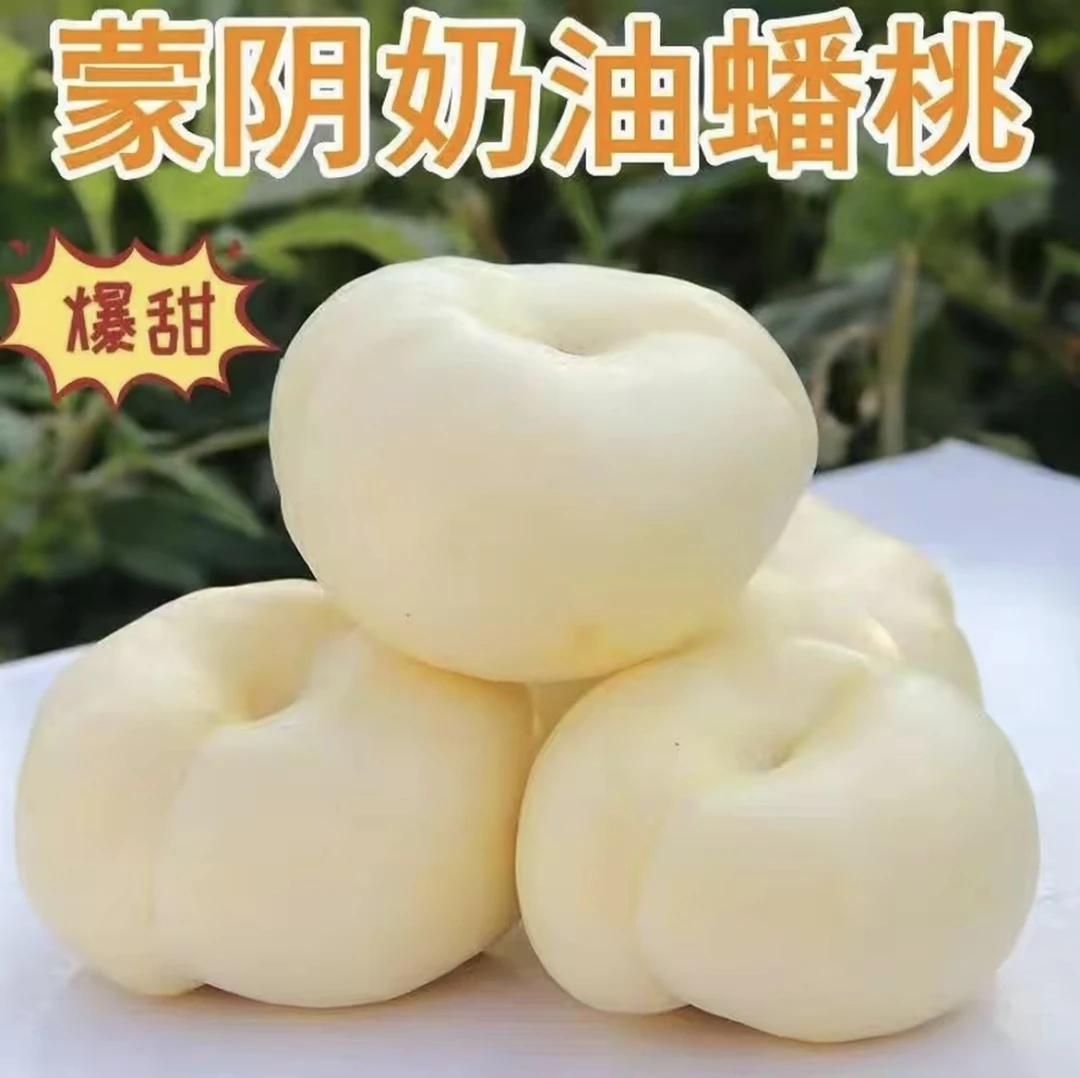 山东蒙阴正宗奶油蟠桃新鲜现摘脆甜爽口当季应季水果