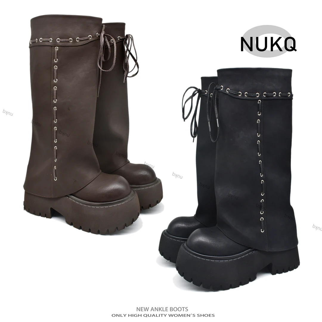 甜心【NUKQ】 高跟厚底 时尚百搭厚底靴