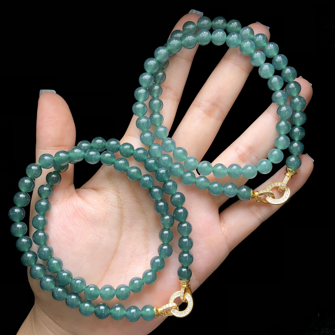 【云上叙】翡翠项链-多样性发其一-约7mm-V54953-M（甄选）