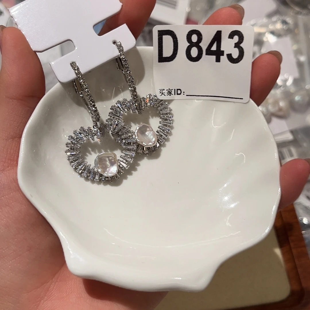 合金淡水珍珠耳饰