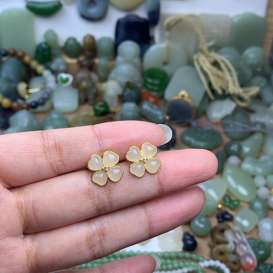 和田玉银S925镀金镶嵌颈饰