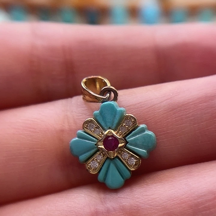 绿松石银S925镶嵌配饰