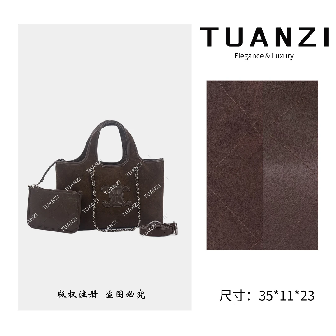 TAUNZI『凯旋』赛家秋冬新款35cm手提腋下包 ZT-95025-摩咖色