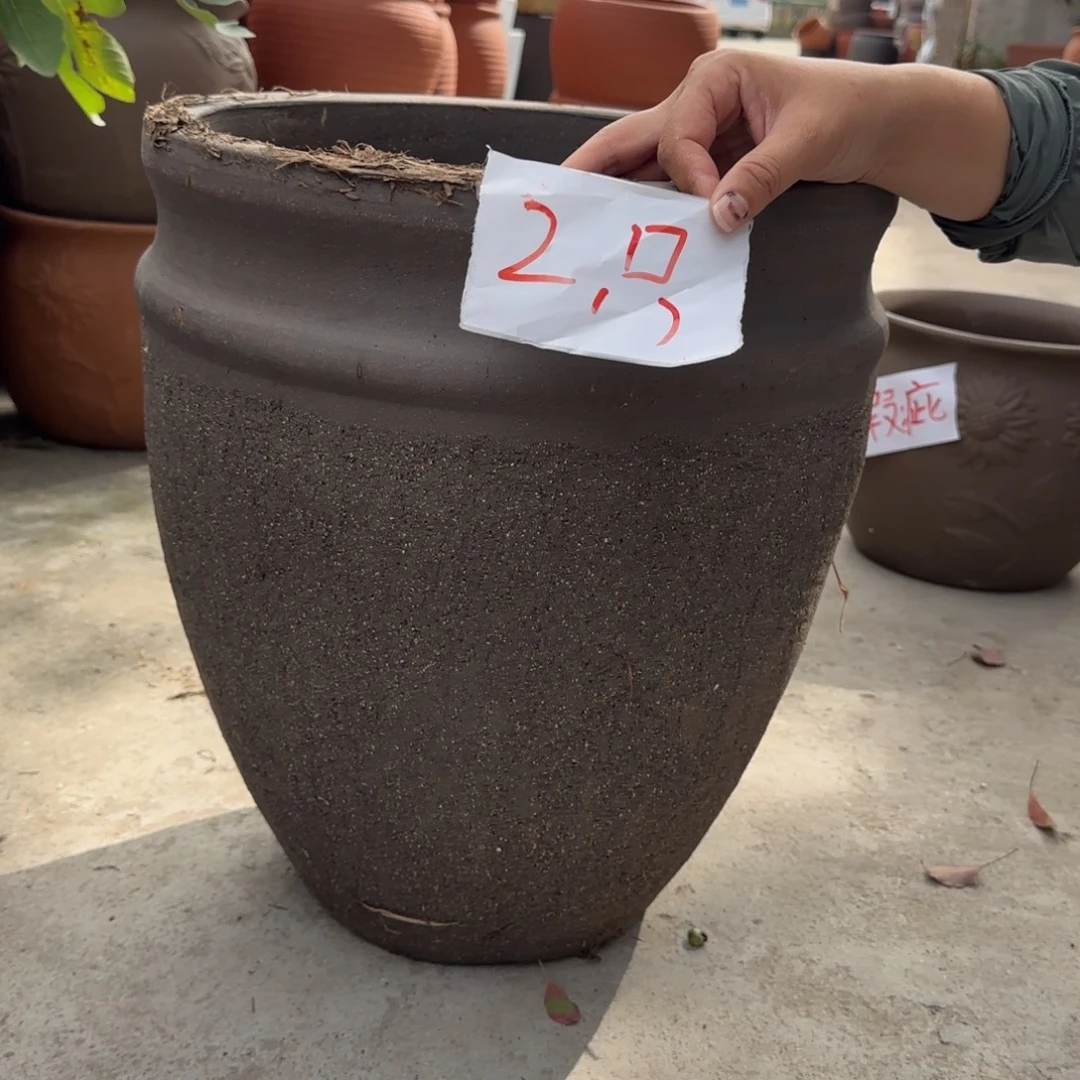 花盆紫砂口32高42宜兴粗陶粗糙正常
