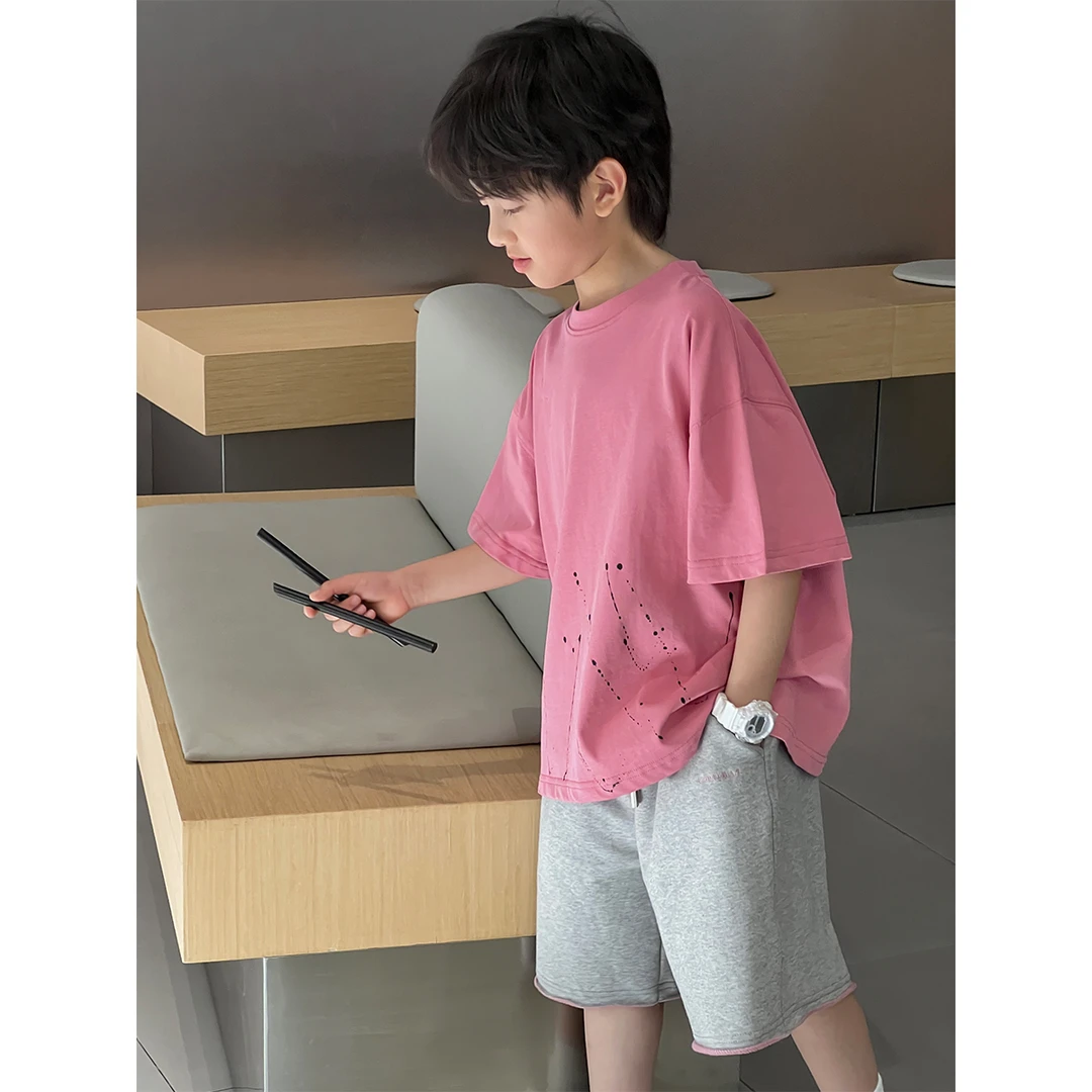 【现货】夏装儿童韩版时尚简约设计休闲宽松圆领短袖T恤CC1073-BXX1