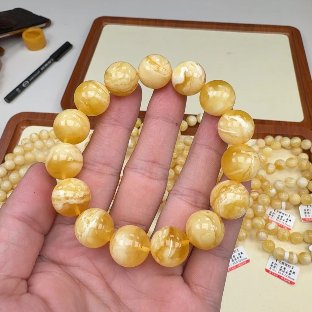 琥珀未镶嵌手链蜜蜡手串