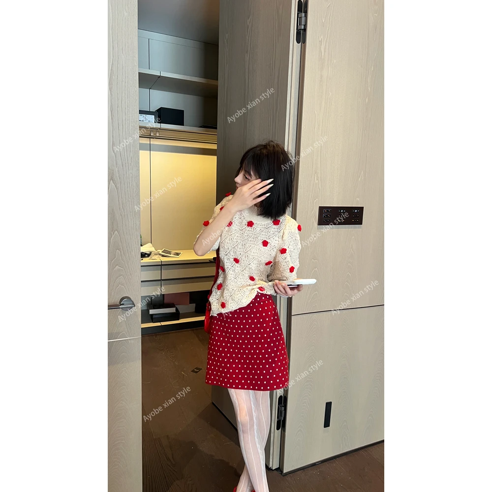 【AYOBE】小贤   羊毛甜美气质温柔氛围感花朵毛衣纯欲秋冬内搭