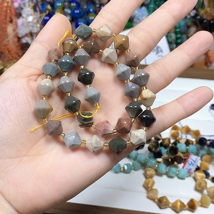 玛瑙/玉髓未镶嵌珠宝半成品天然美国图画石卡10mm