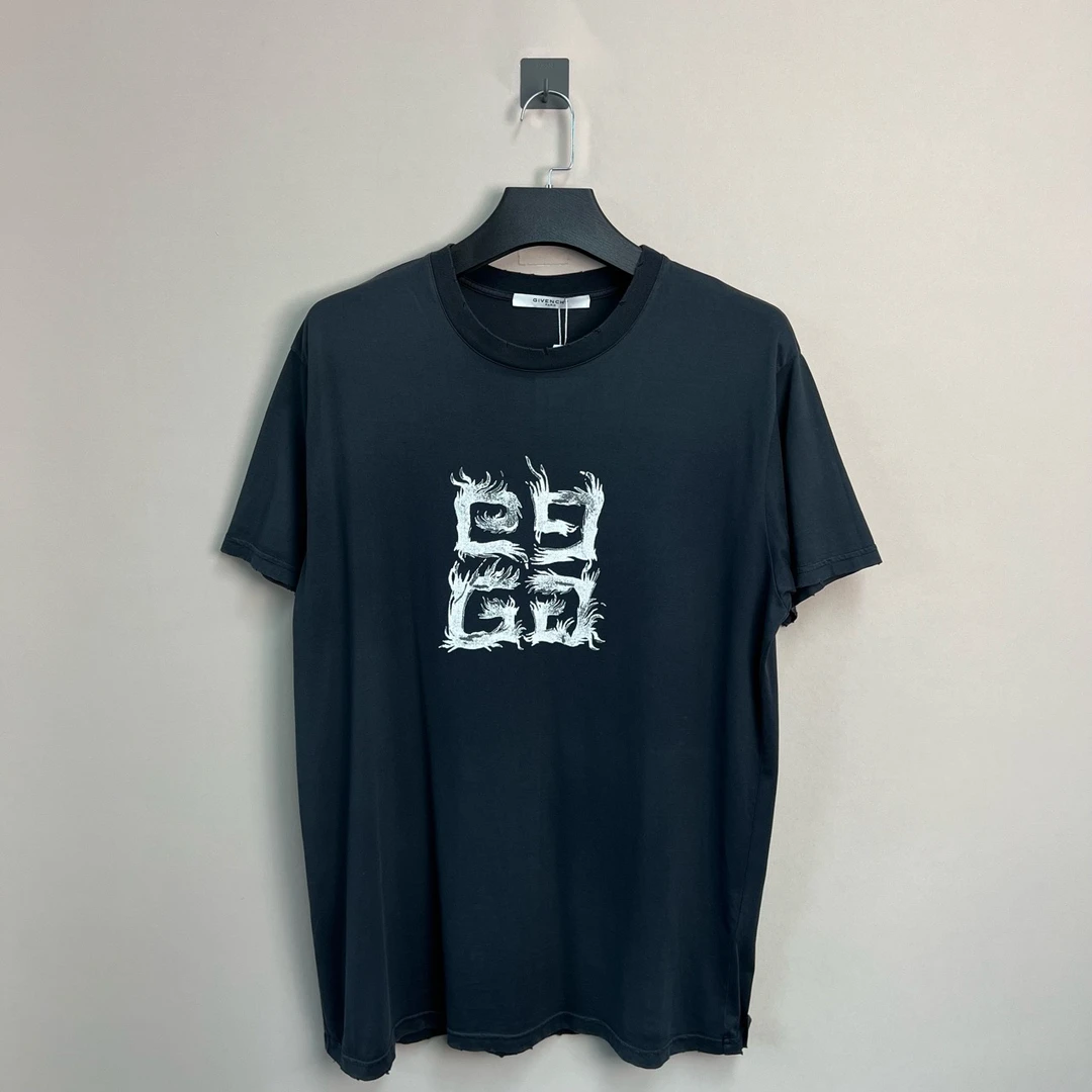 99新 Givenchy/纪梵希 做旧火焰4g短袖/XS码/公价5100