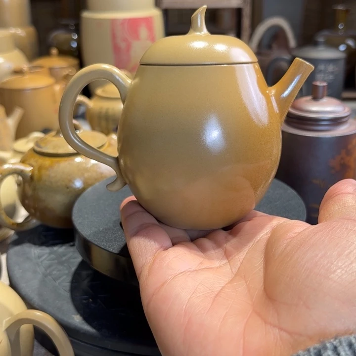 壶建水紫陶秋梨作品壶