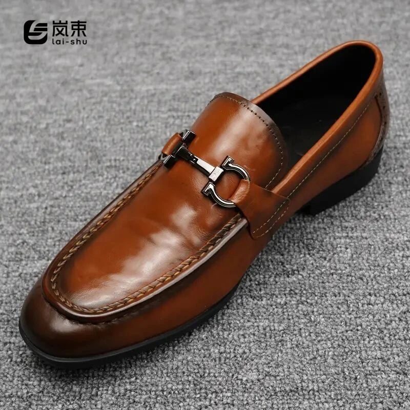 25款广州真皮时尚休闲皮鞋商务时尚休闲低跟皮鞋正装简约款皮鞋男