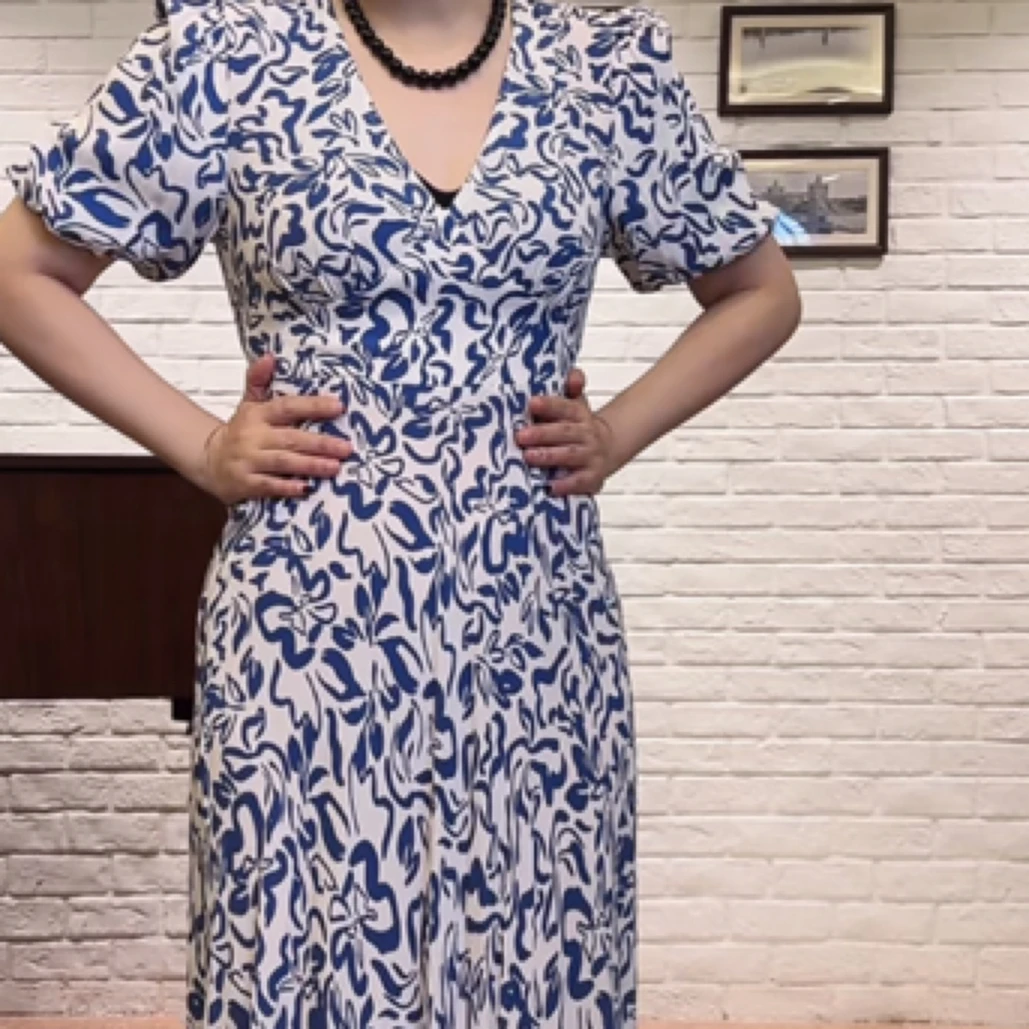 孤品专链接（199）夏季印花连衣裙气质显瘦收腰设计短袖法式裙子