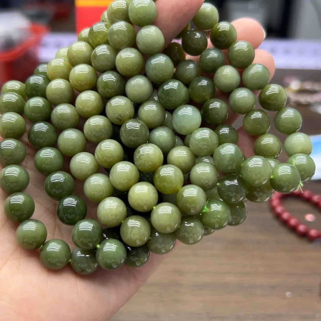 手链未镶嵌和田玉黑羊洞碧玉卡10