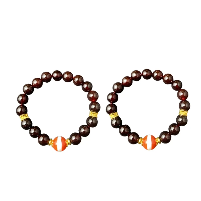 藏传血L子红肉一线药师玛瑙手串（多样性发其一） A28-472