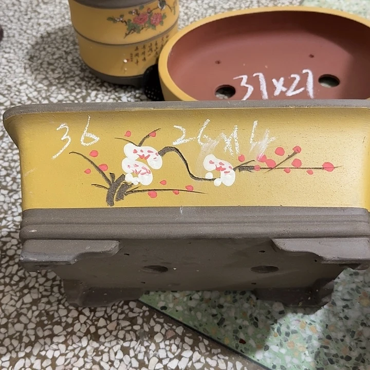 紫砂花盆，手工制作