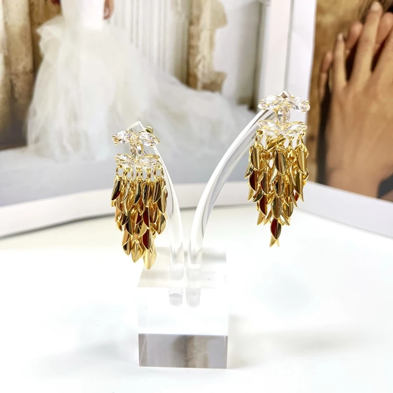 铜合金耳饰 925银针时尚爱心/水滴/铃铛耳饰夸张原创设计百搭-52