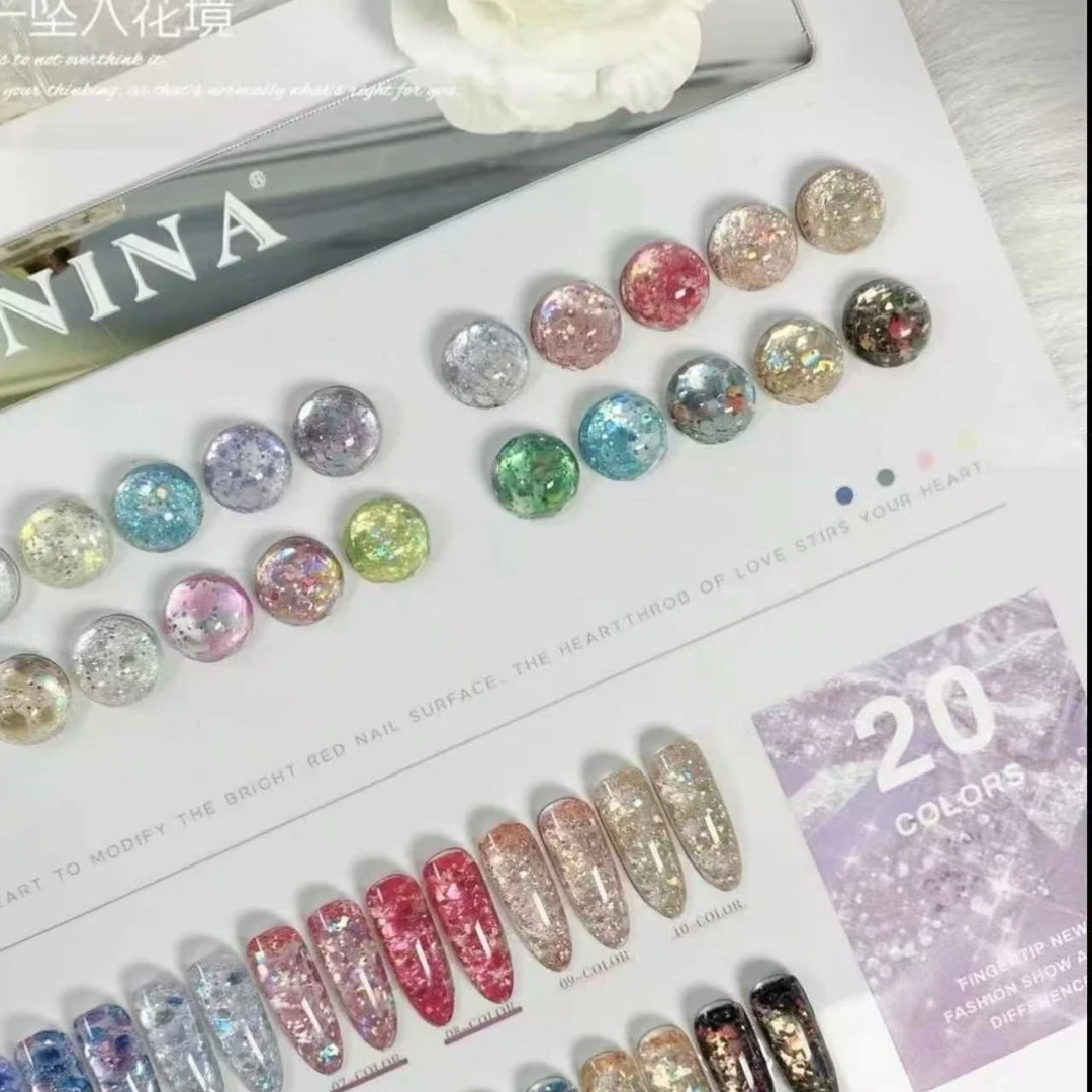 【希妹甄选】20色坠入花镜甲油胶空色板