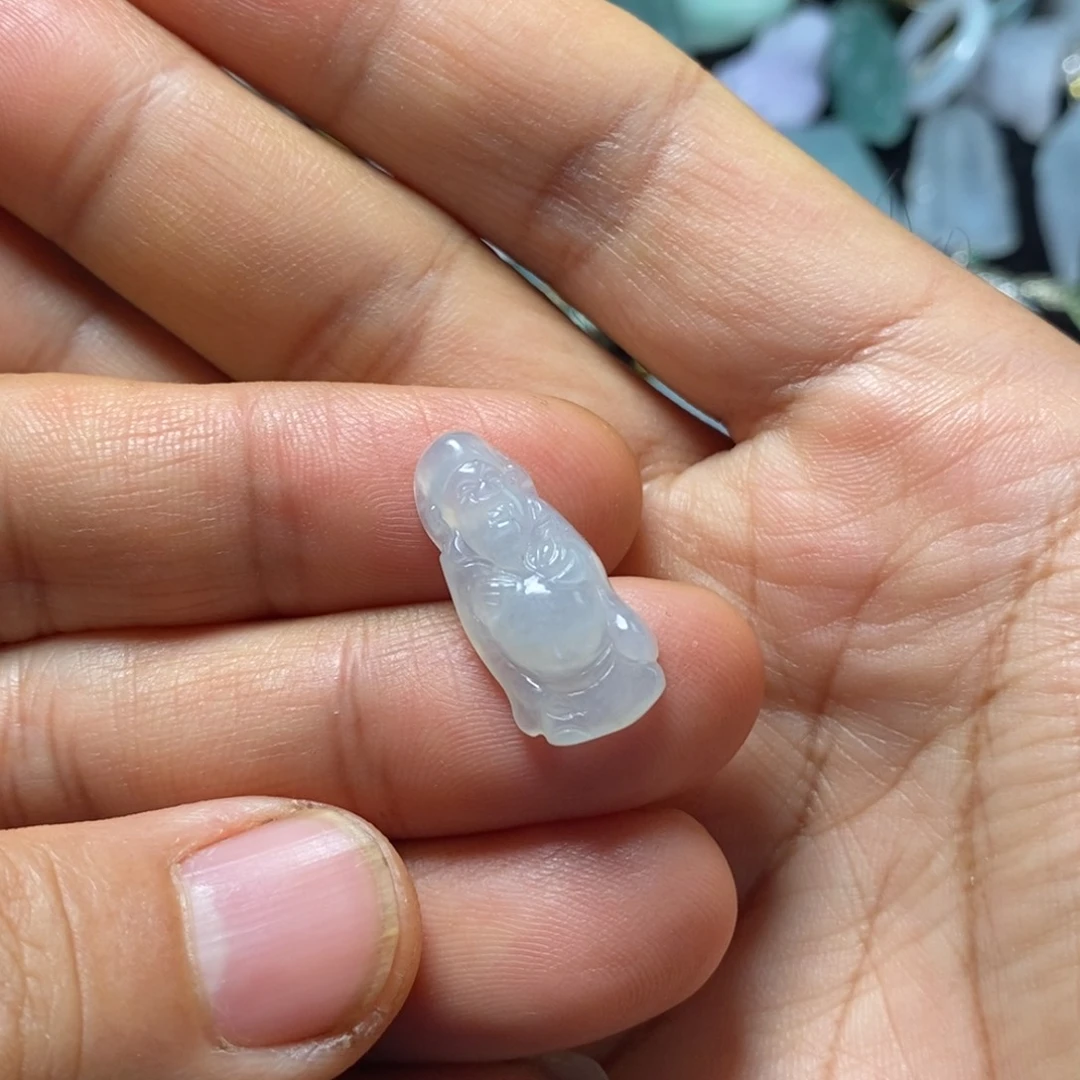 翡翠未镶嵌颈饰天然缅甸翡翠A货冰胶财爷爷吊坠