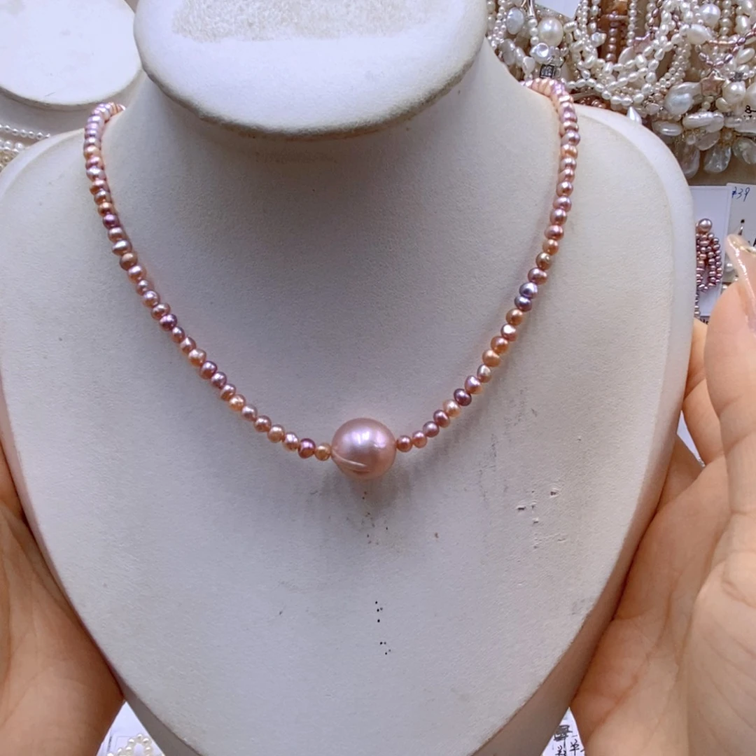 淡水珍珠银S925镶嵌颈饰