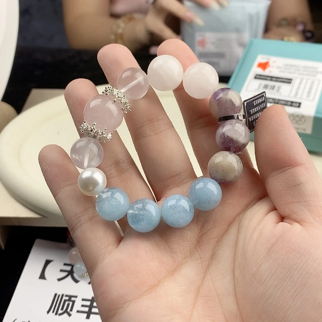 银S925镀金镶嵌手链水晶