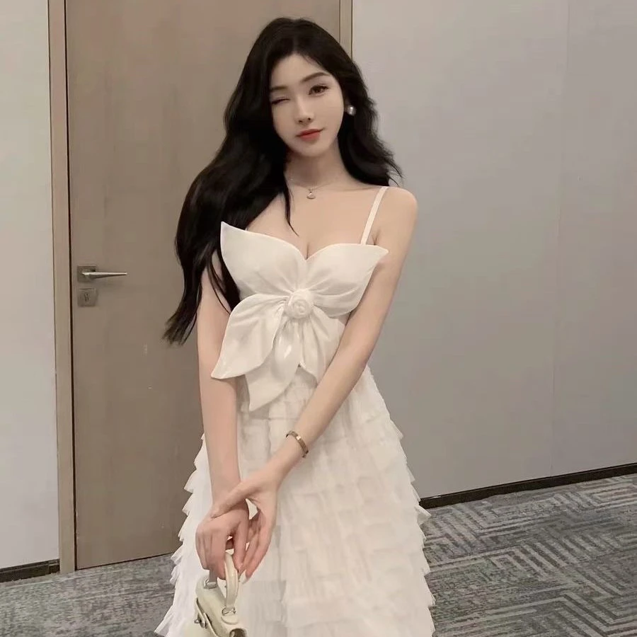 百搭吊带背心女立体花朵名媛高级感女带胸垫性感辣妹显瘦外穿美背