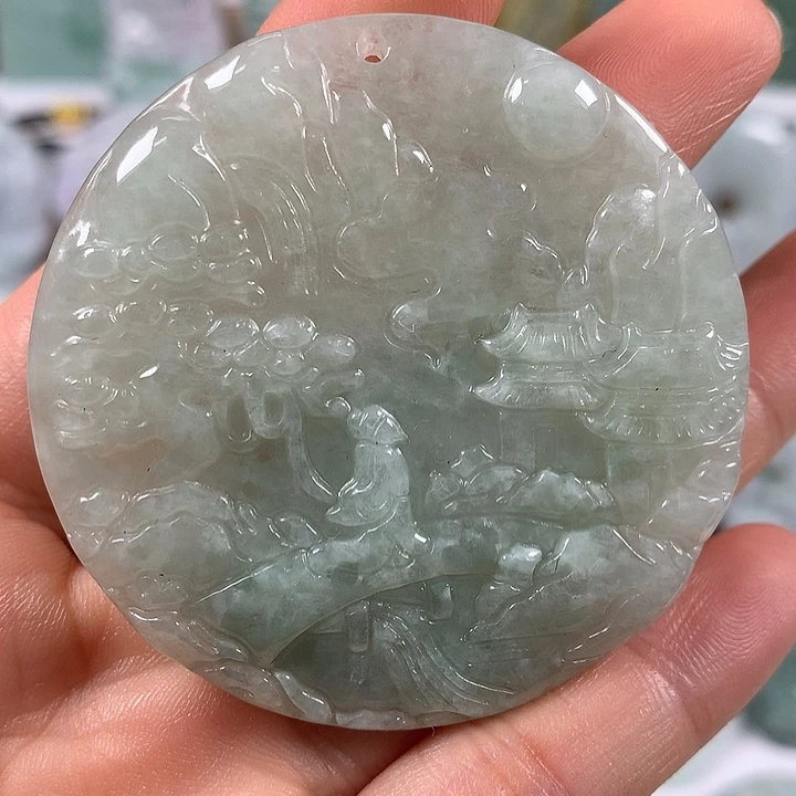 翡翠未镶嵌颈饰山水福利