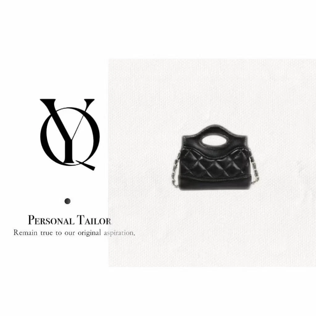 YUQIAO/【31 bag】小羊皮手拎中古黑色YQ225