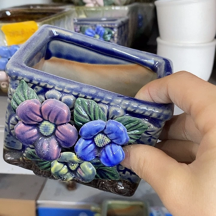 摆件陶陶盆有孔 瑕疵介意勿拍