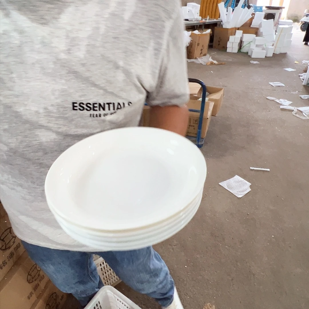 瓷片景德镇高温陶瓷8寸窝盘6只