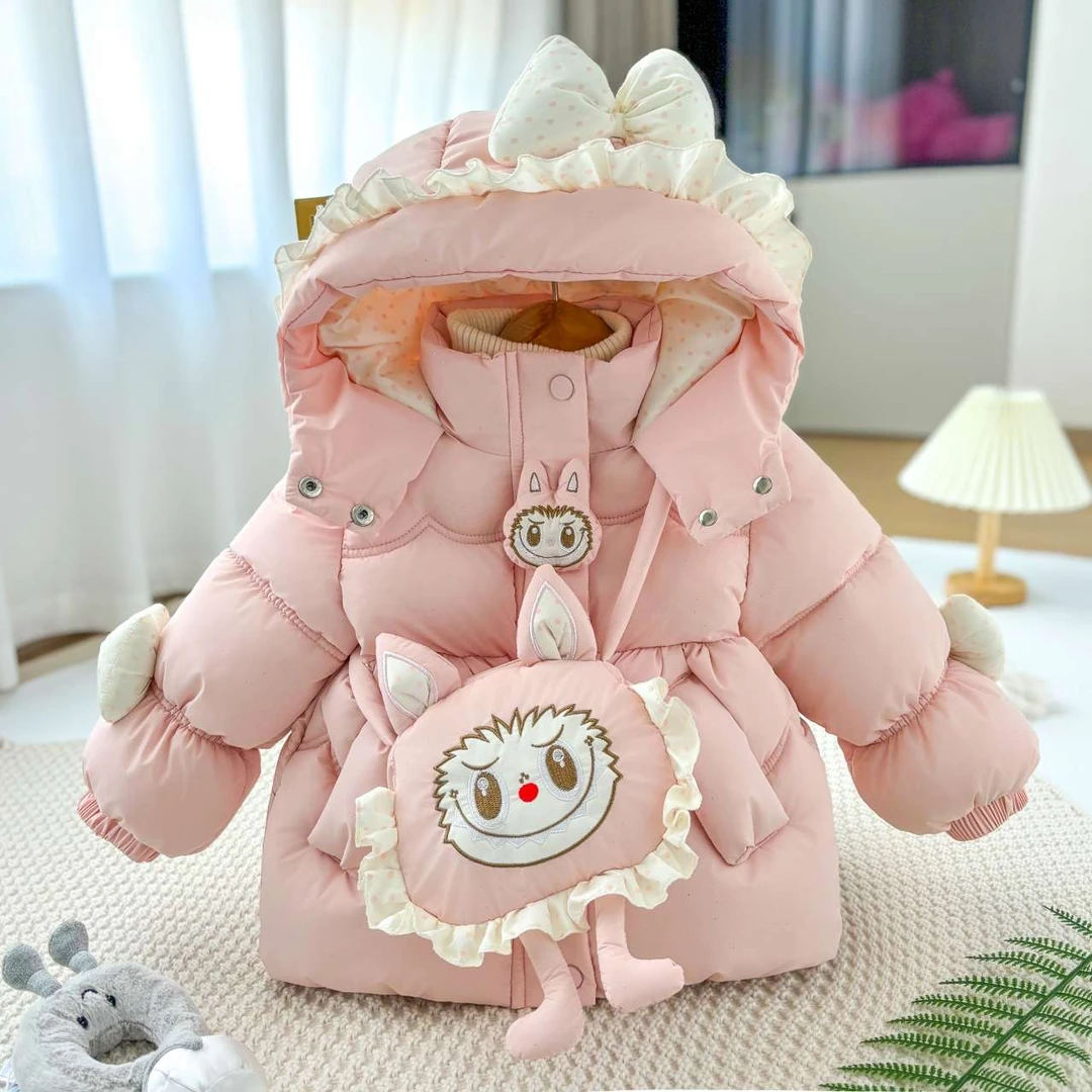巴拉扣扣女童棉衣冬季女宝宝加绒加厚棉袄洋气婴儿冬天外出服儿童