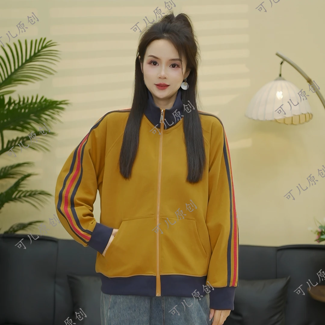 2025春季新款洋气百搭小清新设计太空棉女士立领外套通勤上衣