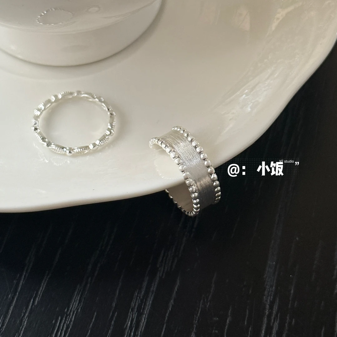 合金戒指 【xf studio】欧美个性时尚简约布艺开口加粗加厚光面光圈